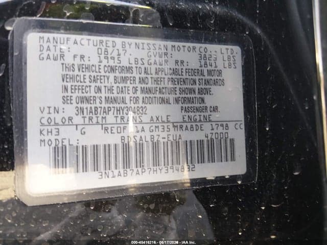 2017 NISSAN SENTRA S 9