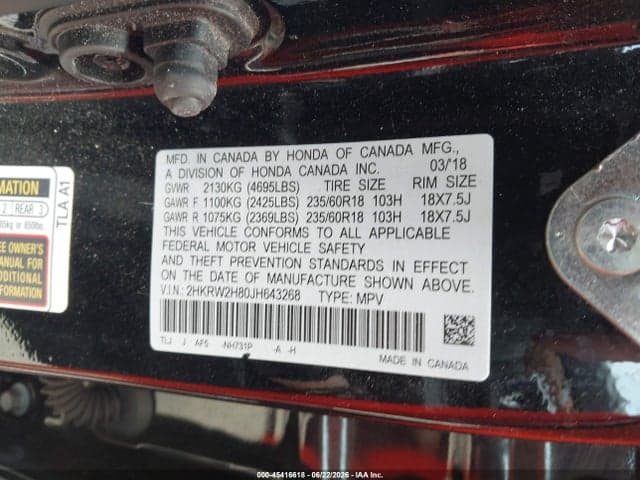 2018 HONDA CR-V 9