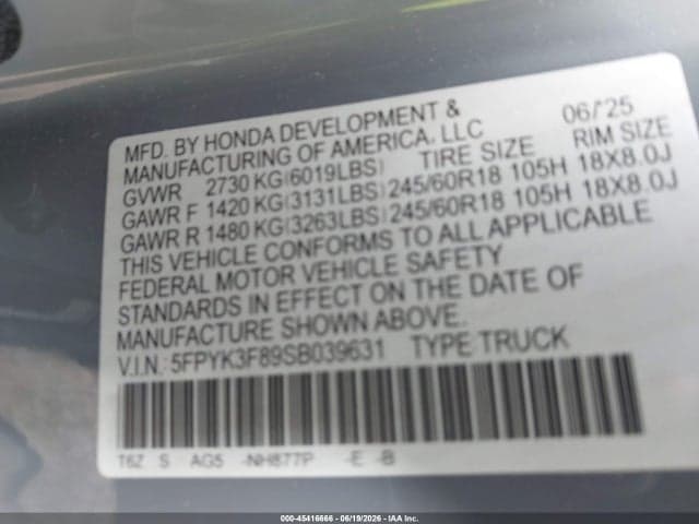 2025 HONDA RIDGELINE BLACK EDITION 9