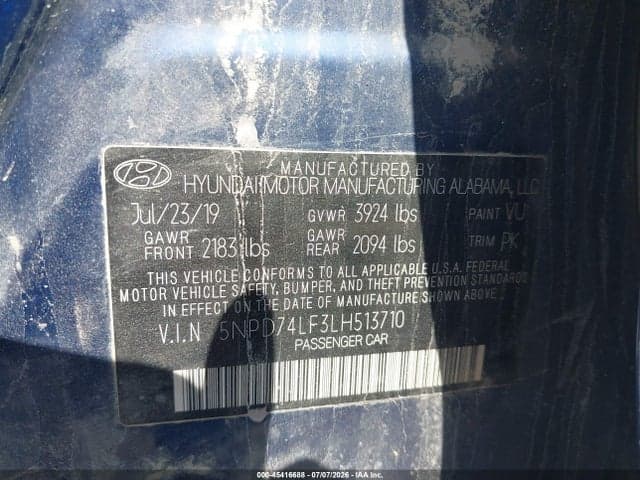 2020 HYUNDAI ELANTRA SE 9