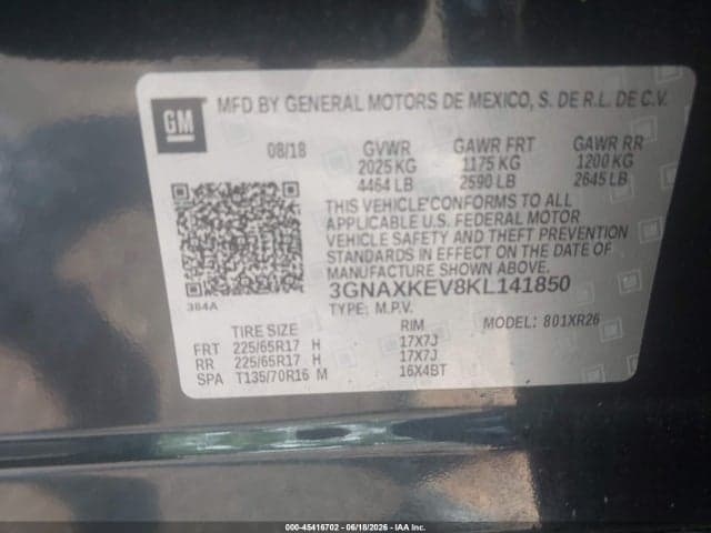 2019 CHEVROLET EQUINOX LT 9