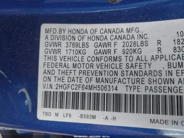2021 HONDA CIVIC LX 9