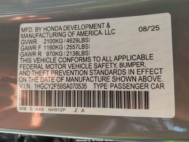 2025 HONDA ACCORD HYBRID SPORT 9