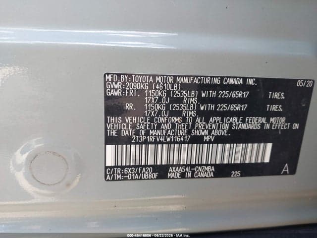 2020 TOYOTA RAV4 XLE 9