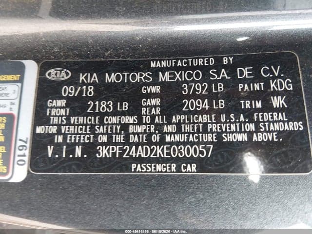 2019 KIA FORTE LXS 9