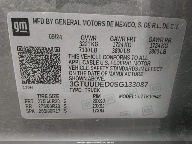 2025 GMC SIERRA 1500 4WD SHORT BOX SLT 9