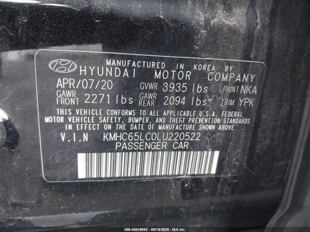 2020 HYUNDAI IONIQ HYBRID BLUE 9