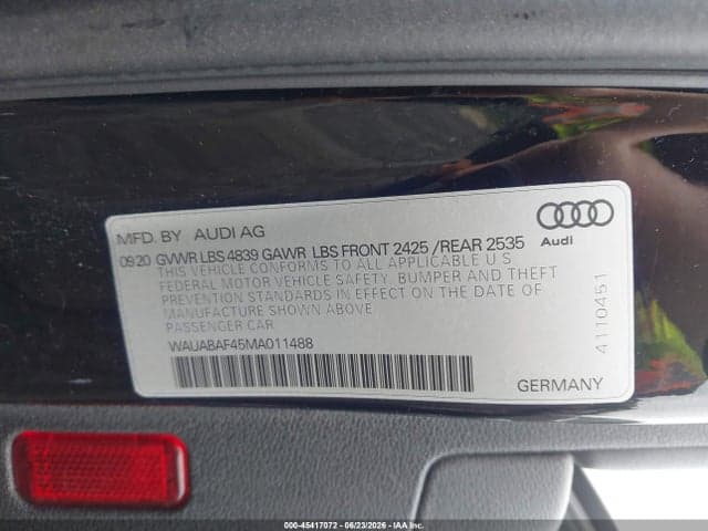 2021 AUDI A4 PREMIUM 40 TFSI QUATTRO S TRONIC 9
