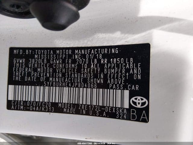 2018 TOYOTA COROLLA SE 9