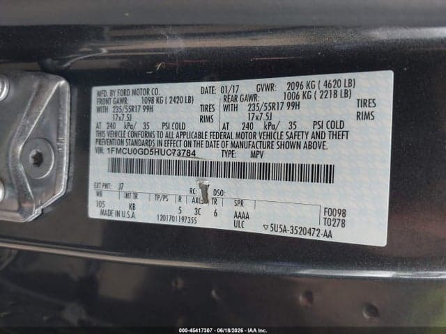 2017 FORD ESCAPE SE 9