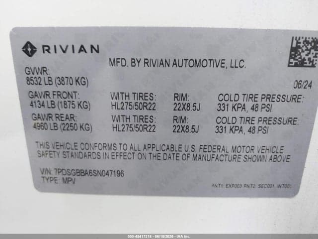 2025 RIVIAN R1S ADVENTURE DUAL MOTOR LARGE PACK/ADVENTURE DUAL MOTOR MAX PACK 9