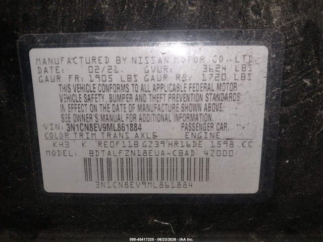 2021 NISSAN VERSA SV XTRONIC CVT 9