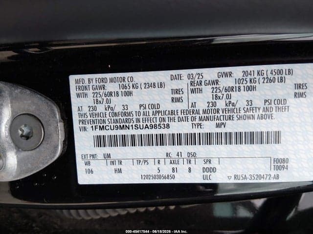 2025 FORD ESCAPE ST-LINE 9