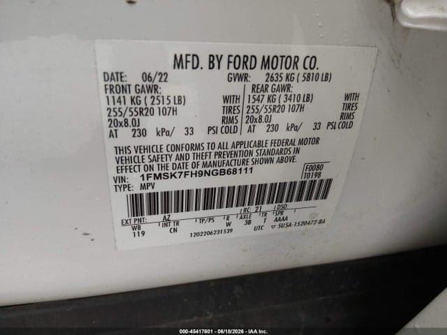 2022 FORD EXPLORER LIMITED 9