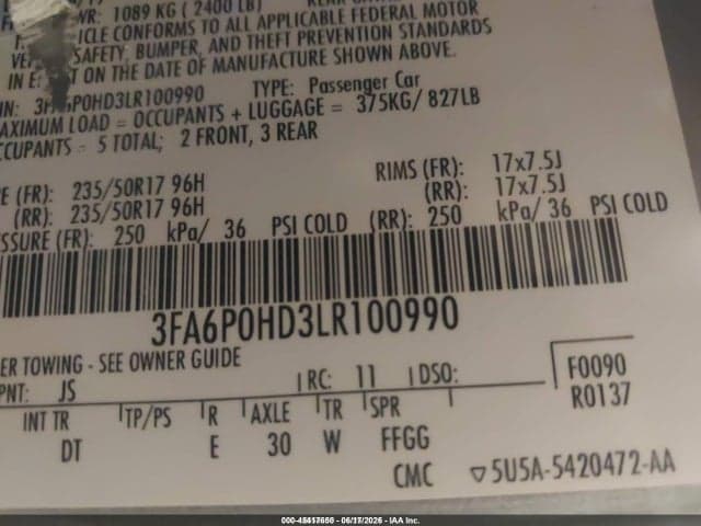 2020 FORD FUSION SE 9
