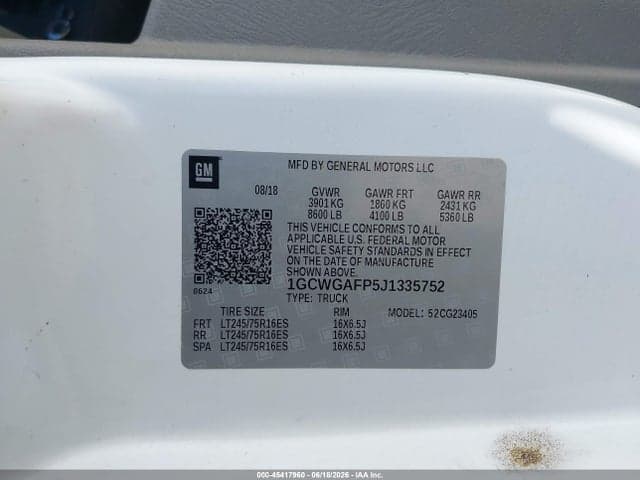 2018 CHEVROLET EXPRESS 2500 WORK VAN 9
