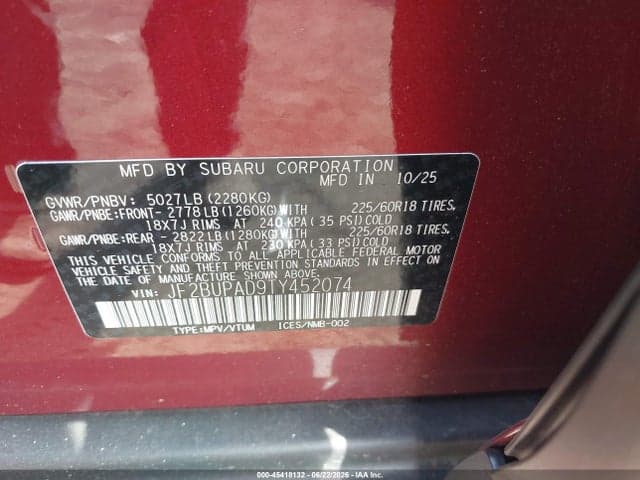 2026 SUBARU OUTBACK PREMIUM 9