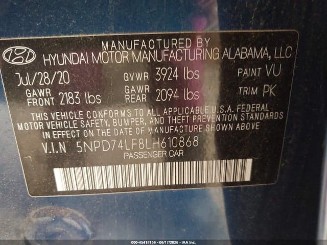 2020 HYUNDAI ELANTRA SE 9