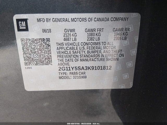 2019 CHEVROLET IMPALA LS 9