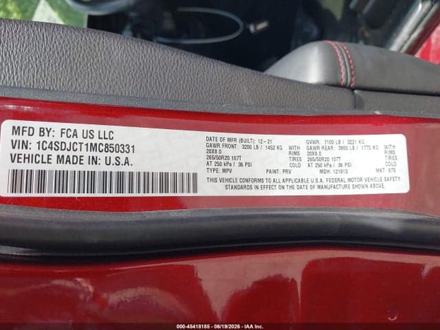2021 DODGE DURANGO R/T AWD 9