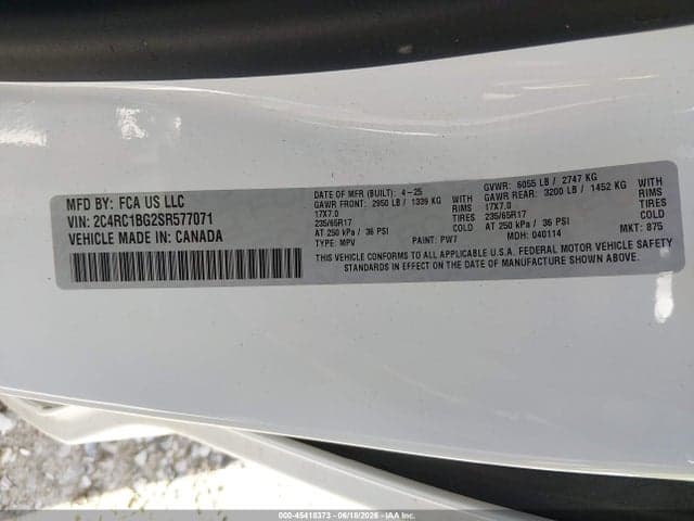 2025 CHRYSLER PACIFICA SELECT 9