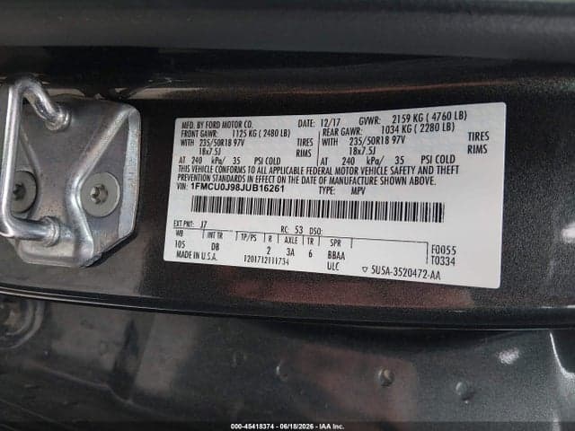 2018 FORD ESCAPE TITANIUM 9