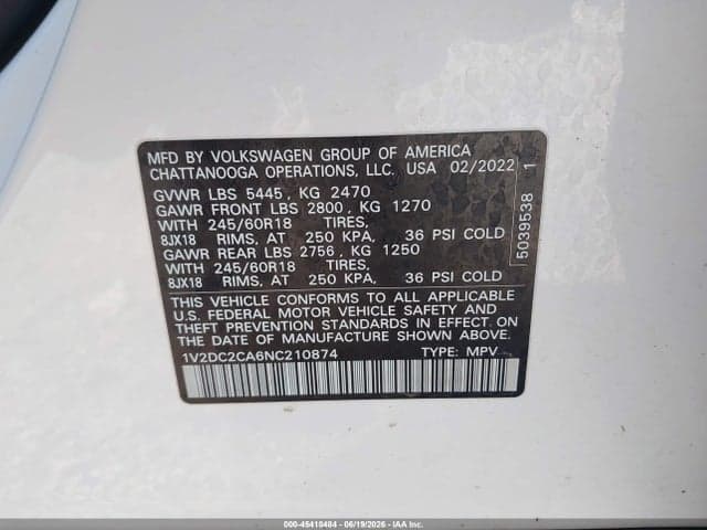 2022 VOLKSWAGEN ATLAS CROSS SPORT 2.0T SE 9