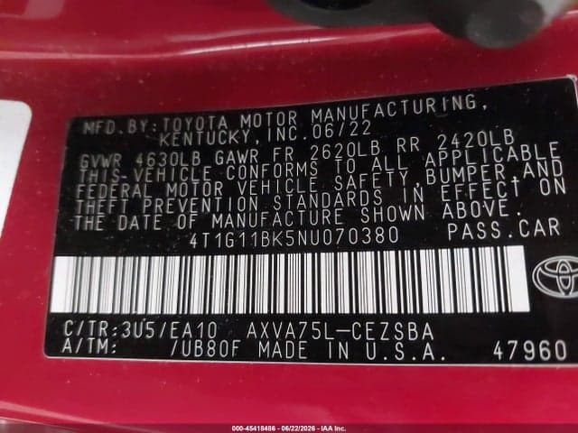 2022 TOYOTA CAMRY SE AWD 9
