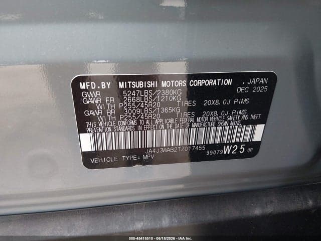 2026 MITSUBISHI OUTLANDER BLACK 9