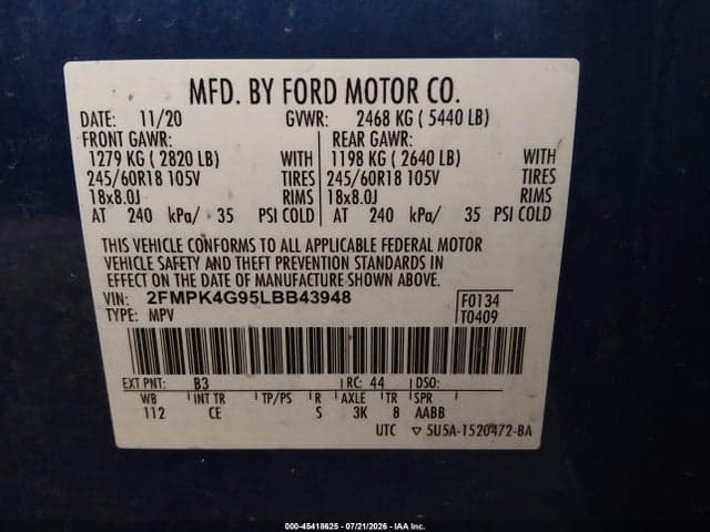 2020 FORD EDGE SE 9