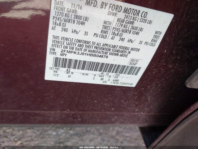 2017 FORD EDGE SEL 9