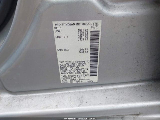 2023 NISSAN ALTIMA SR FWD 9
