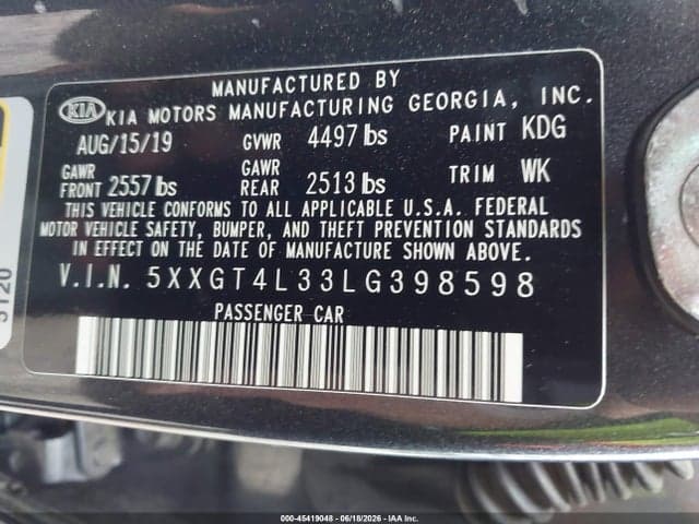 2020 KIA OPTIMA LX 9
