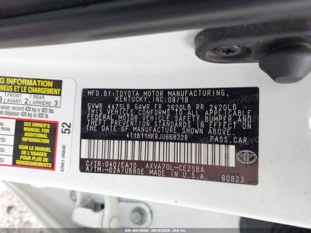 2018 TOYOTA CAMRY SE 9