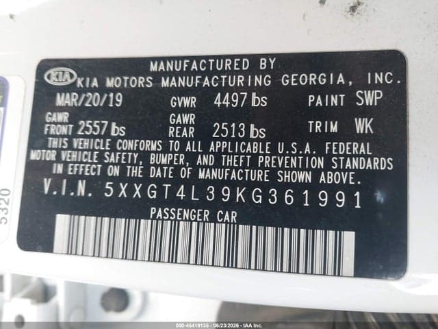 2019 KIA OPTIMA S 9