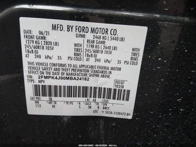 2021 FORD EDGE SEL 9
