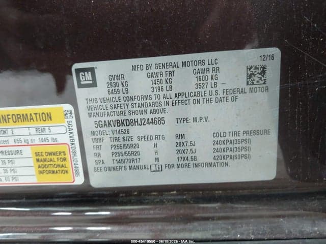 2017 BUICK ENCLAVE LEATHER 9