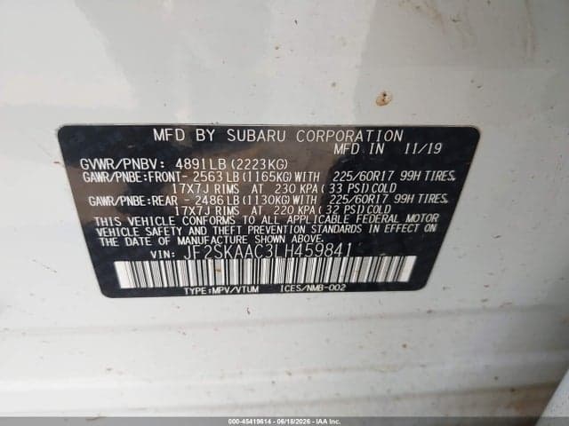 2020 SUBARU FORESTER 9