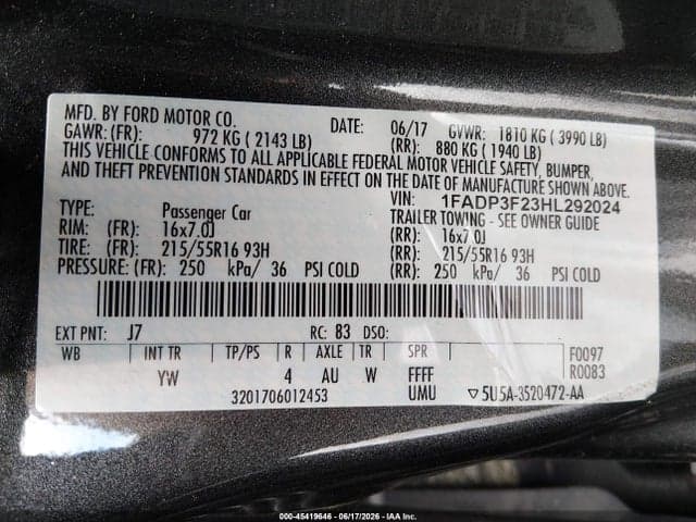 2017 FORD FOCUS SE 9