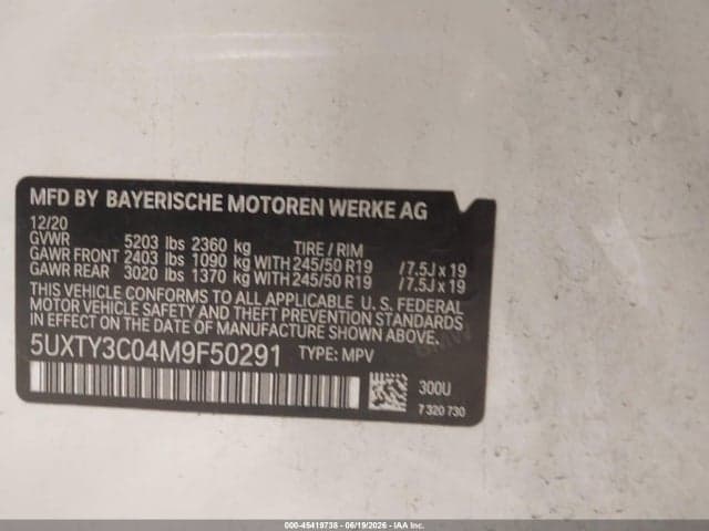 2021 BMW X3 SDRIVE30I 9