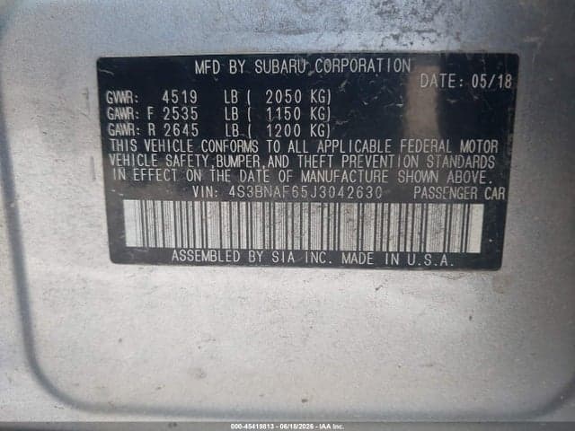 2018 SUBARU LEGACY 2.5I PREMIUM 9