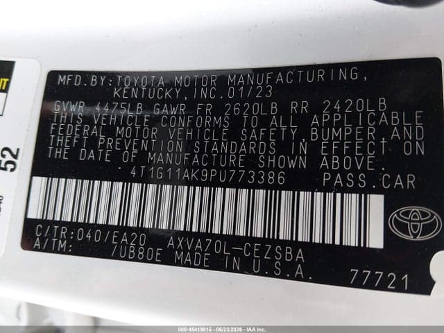 2023 TOYOTA CAMRY SE 9