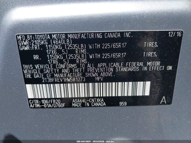 2017 TOYOTA RAV4 LE 9