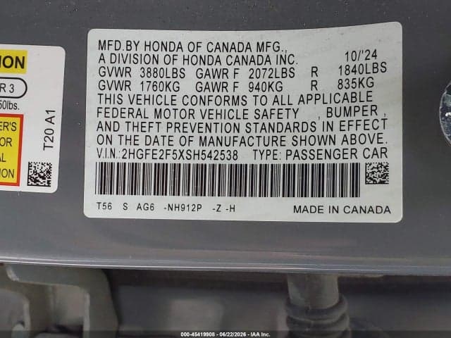 2025 HONDA CIVIC SPORT 9