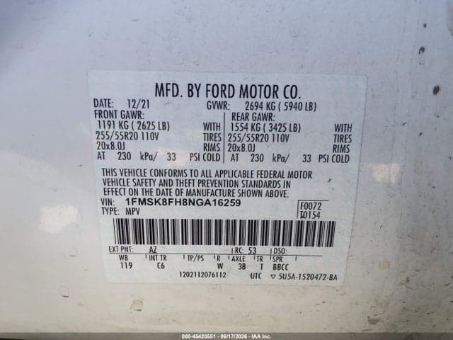 2022 FORD EXPLORER LIMITED 9