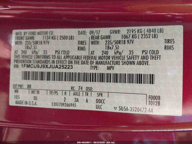 2018 FORD ESCAPE TITANIUM 9