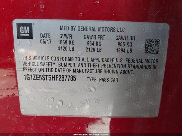2017 CHEVROLET MALIBU 1LT 9