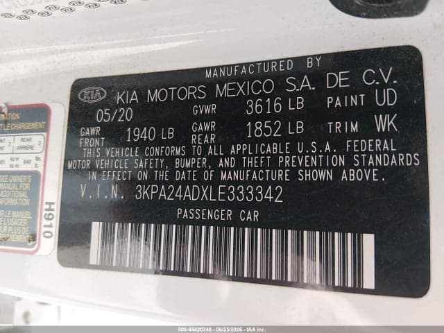 2020 KIA RIO S 9