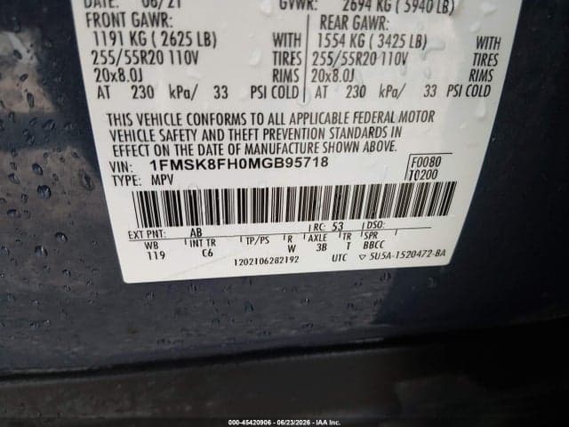2021 FORD EXPLORER LIMITED 9