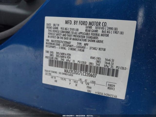 2020 FORD ECOSPORT SE 9